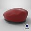 Red Military Beret 3D model