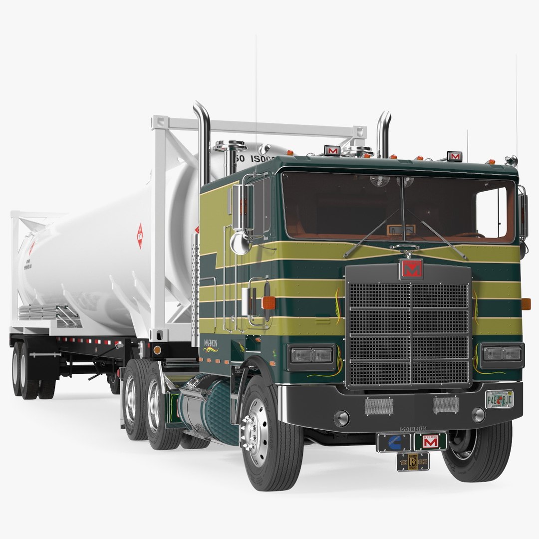 Marmon Truck with LNG Semi Trailer Gas Tank 3D model preview