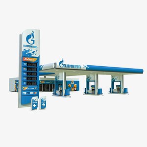 gazprom petrol station 3D