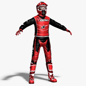 3d model motocross rider