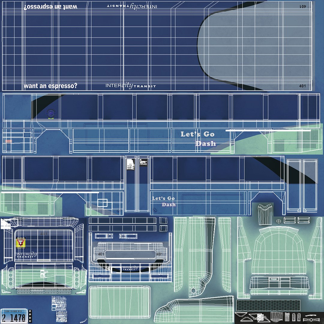3D model Gillig Low Floor Hybrid Bus Intercity Blue with People Fur ...