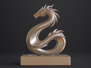 3D model Graceful dragon sculpture - 3D Print model