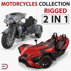 rigged trike motorcycles 3D