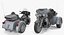 Rigged Trike Motorcycles 3D Models Collection