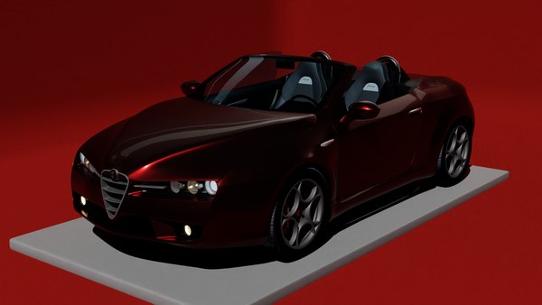 3D Rigged Alfa Romeo BreraSpider With Basic Interior model