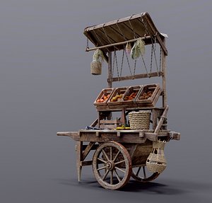 3D Medieval Market Cart