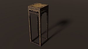3D Chinese Wooden End Table Antique Ornate Furniture Oriental Low-poly 3D model 3D model