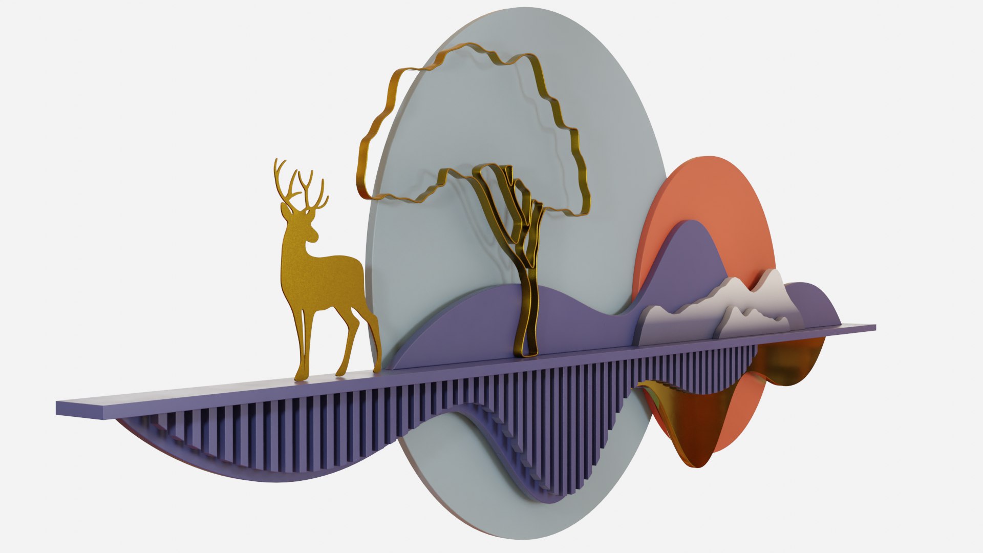 3D Nature Landscape Wall Art Model - TurboSquid 2088580