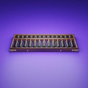 3D old abacus