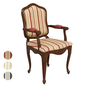 3D model chair classic carved
