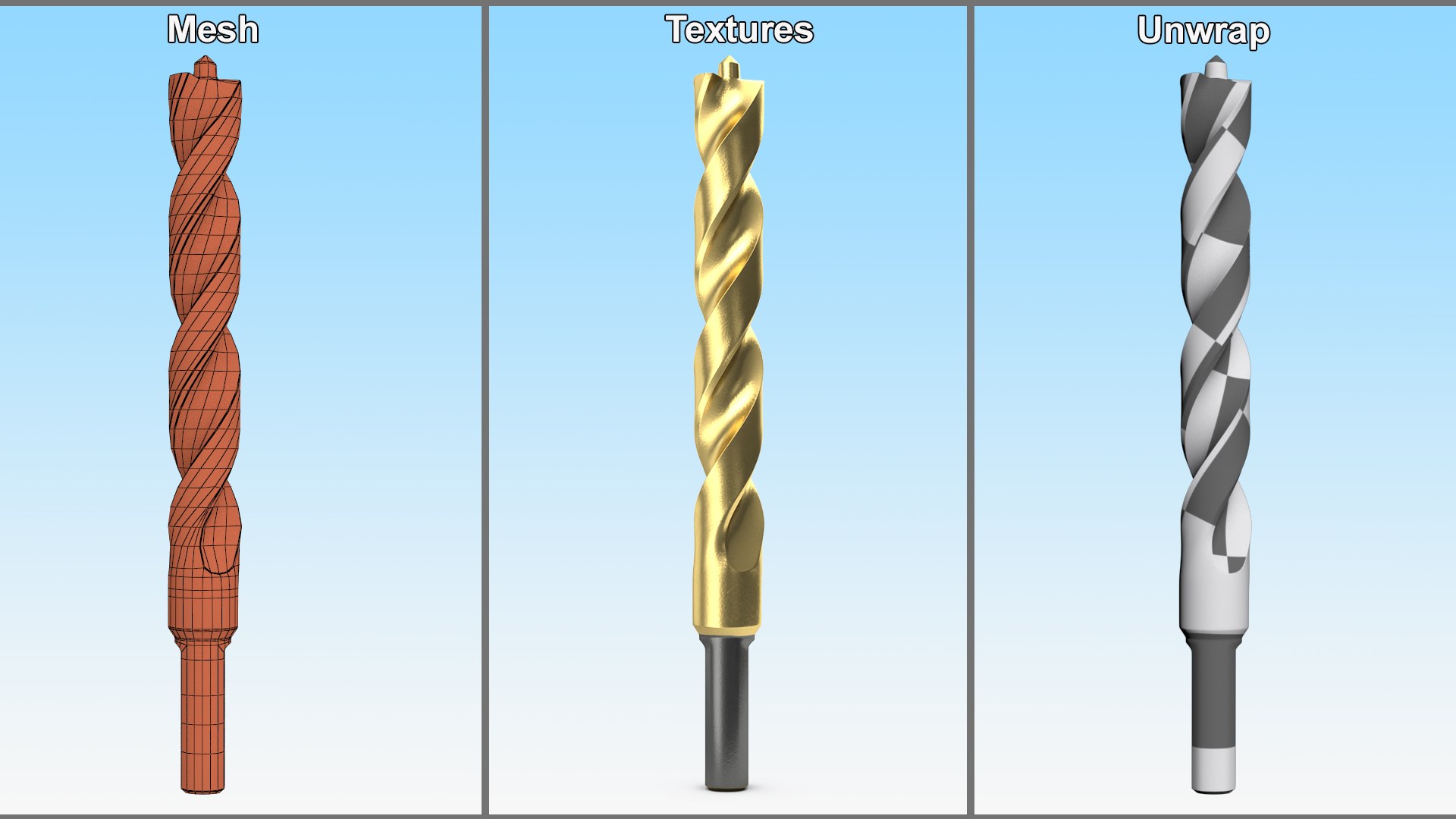 Titanium Nitride Coated Pilot Point Drill Bit Model - TurboSquid 2079684