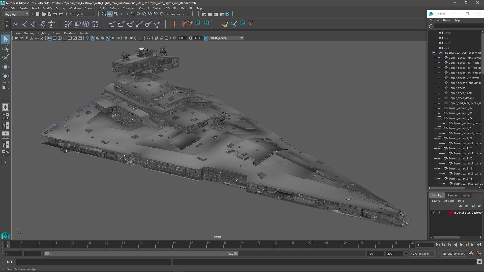 3D Imperial Star Destroyer With Lights - TurboSquid 2212705