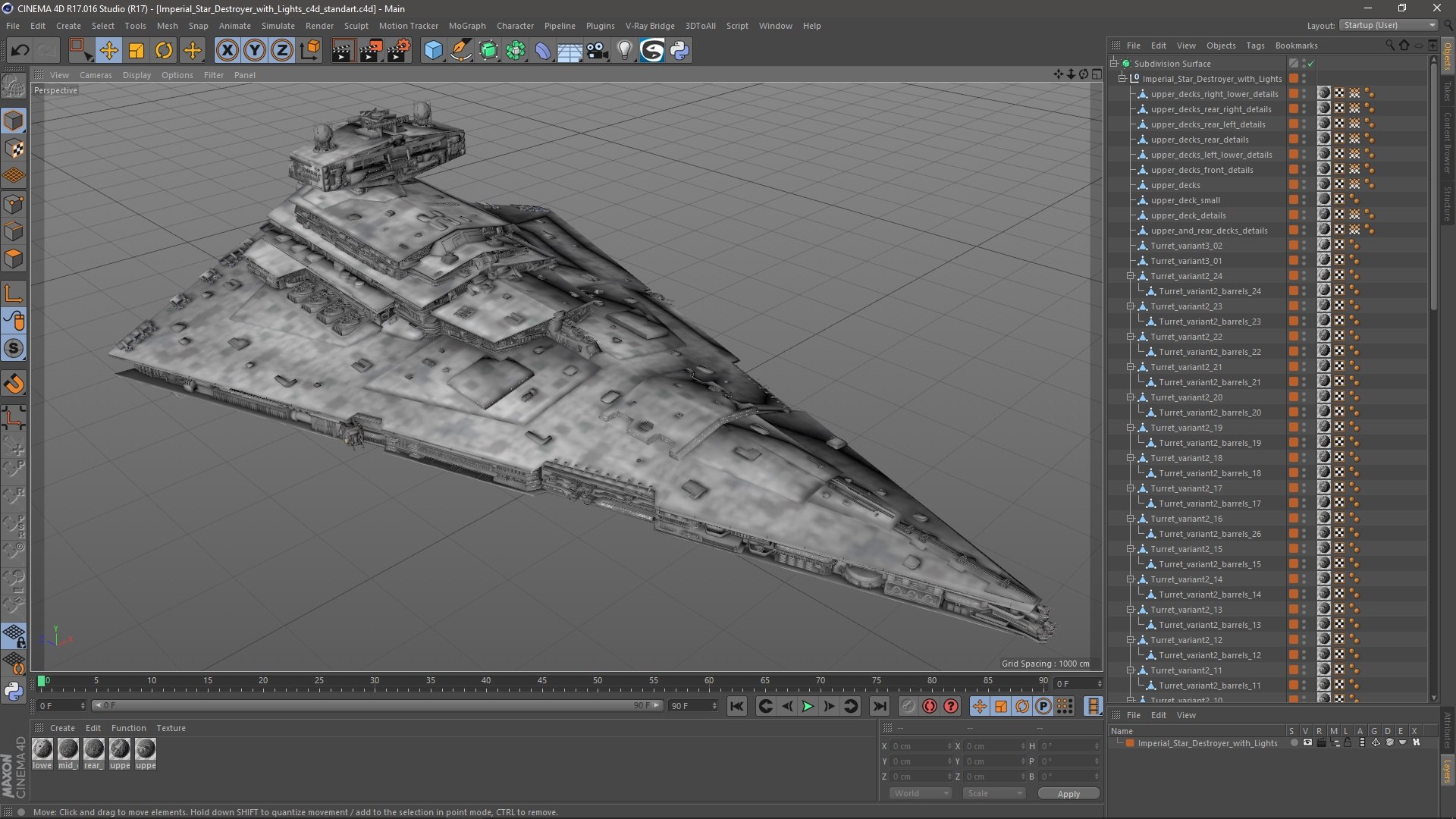 3D Imperial Star Destroyer With Lights - TurboSquid 2212705