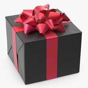 Gift Box with a Bow Black