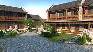 3D Chinese Courtyard House model
