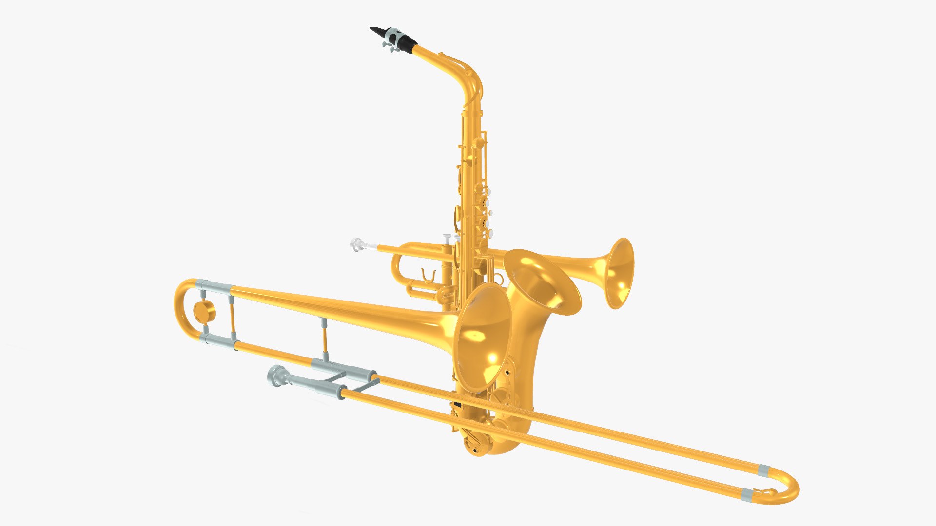 Horn Section Model Pack - Saxophone Trumpet and Trombone model https://p.turbosquid.com/ts-thumb/Lx/eUQaP1/y7/hornsondisplay02/jpg/1720698973/1920x1080/fit_q87/b70083a5846ef083619eb6480d16ccff560c2670/hornsondisplay02.jpg