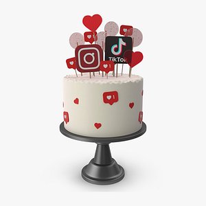 3D model Social Media Birthday Cake