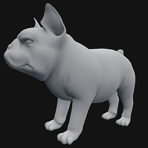 3D base mesh french bulldog