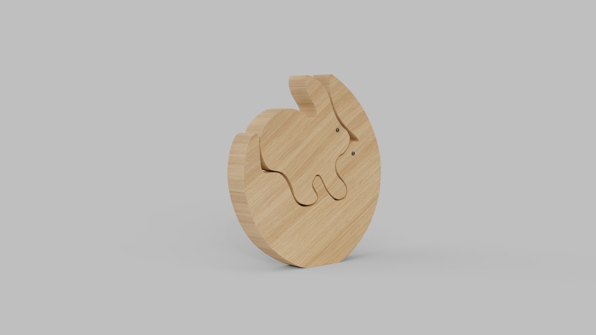 3D Wooden Rabbit Showpiece Model - TurboSquid 2125360