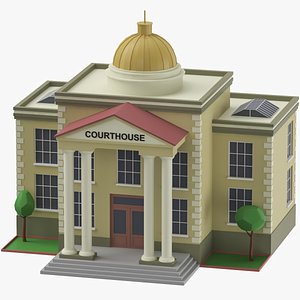 Low Poly Cartoon Courthouse