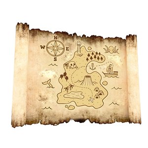 Simple Treasure Map - Mapa do Tesouro Simples free 3D model