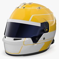 Formula 1 Racing Helmet with Dark Visor Yellow