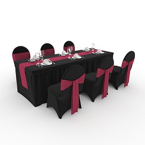 3D model Banquet Table and Chair 143