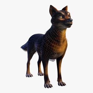 3D Stylized Adult Male Wolf