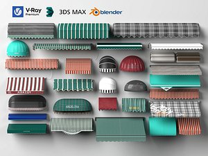 Storefront Awnings  Shop Canopies  Collection Pack 3D
