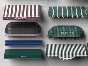 Storefront Awnings  Shop Canopies  Collection Pack 3D