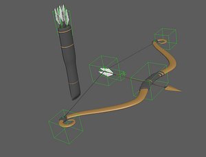 bow arrow cupid 3D model