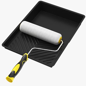 3D Paint Brush With Drip Tray model