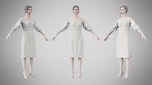 Dress 16 Pastel Confetti Abstract 3D model
