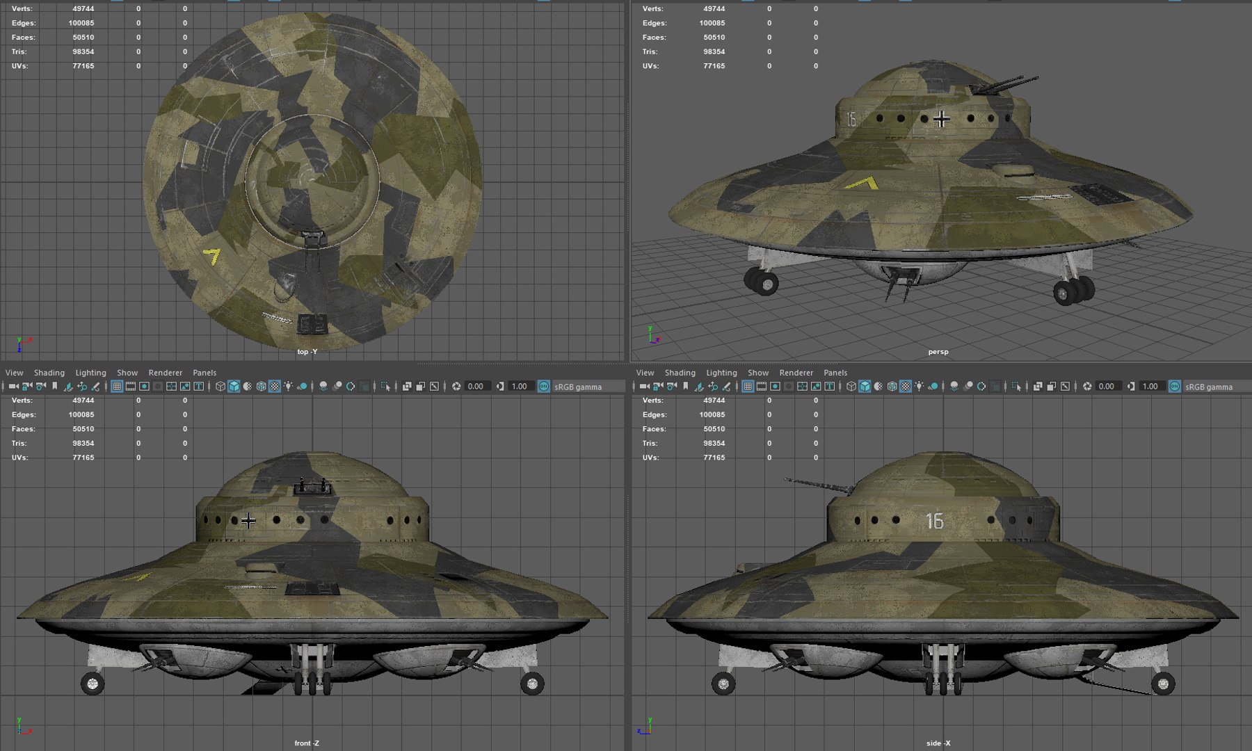 Sci-fi Haunebu 3D Model - TurboSquid 1535046