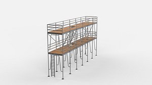 wooden Scaffolding 3D model 3D
