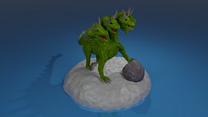 Hydra Water dragon monster Sea Mythical Giant serpent Rigged