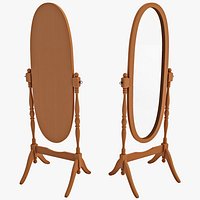 Wooden Cheval Floor Mirror
