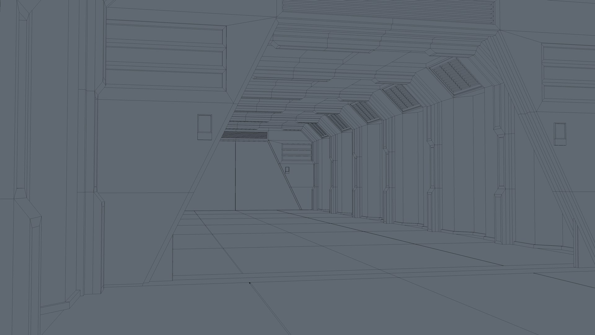 Low Poly Sci Fi Corridor 3D Model - TurboSquid 2445392