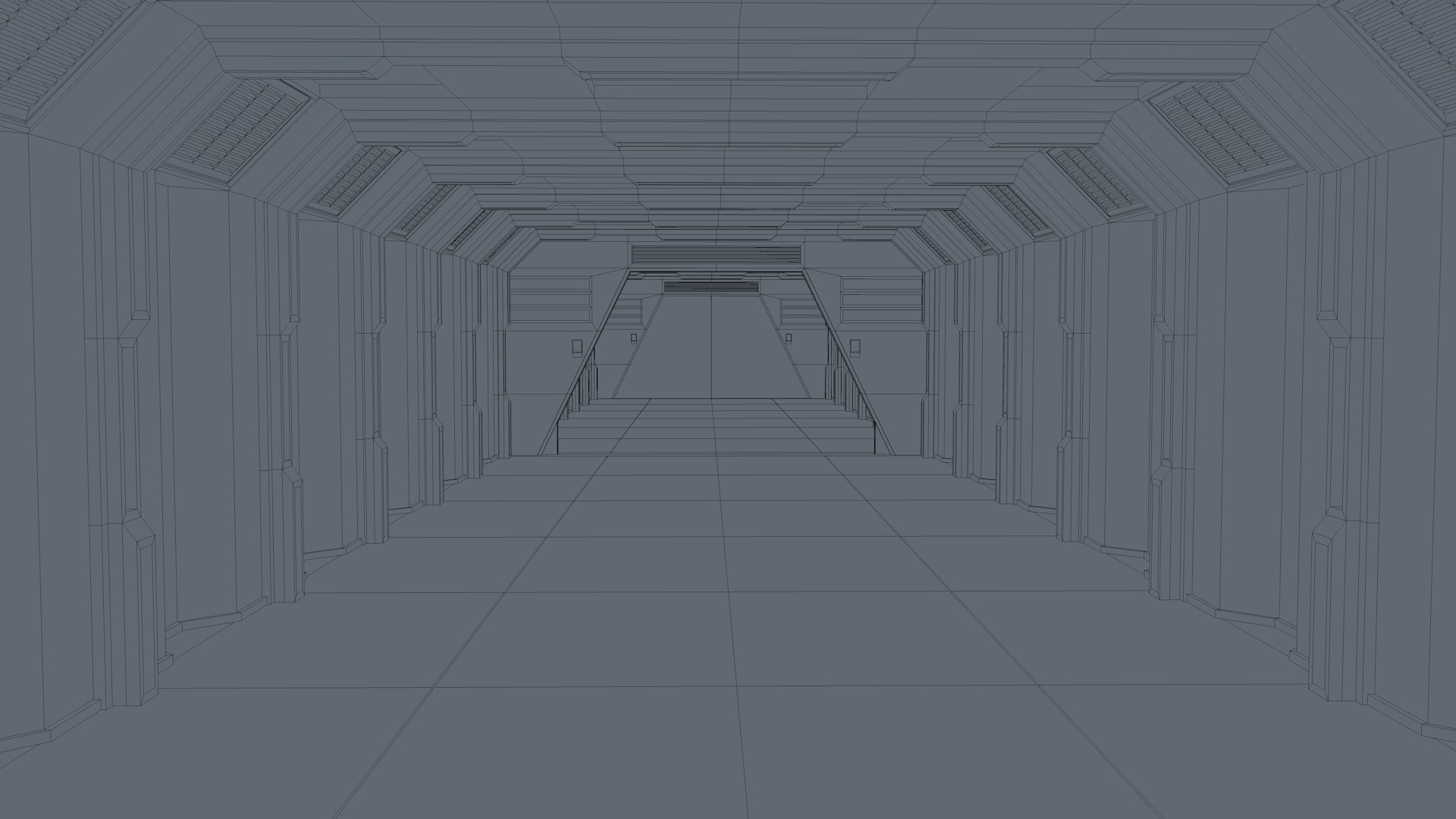 Low Poly Sci Fi Corridor 3D Model - TurboSquid 2445392