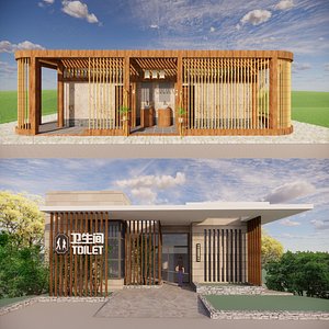 Public Restroom Building -B8 3D