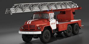 ZiL 131 AL-30 fire truck 1988 18 3D model