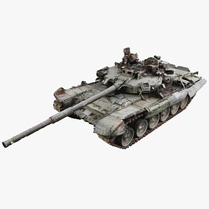 3D destroyed T-90 tank