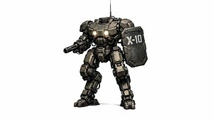 Heavy Combat Mech Robot X-10 3D model