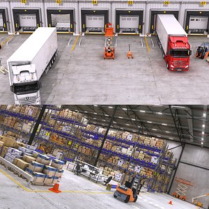 warehouse interior scenes 3D model