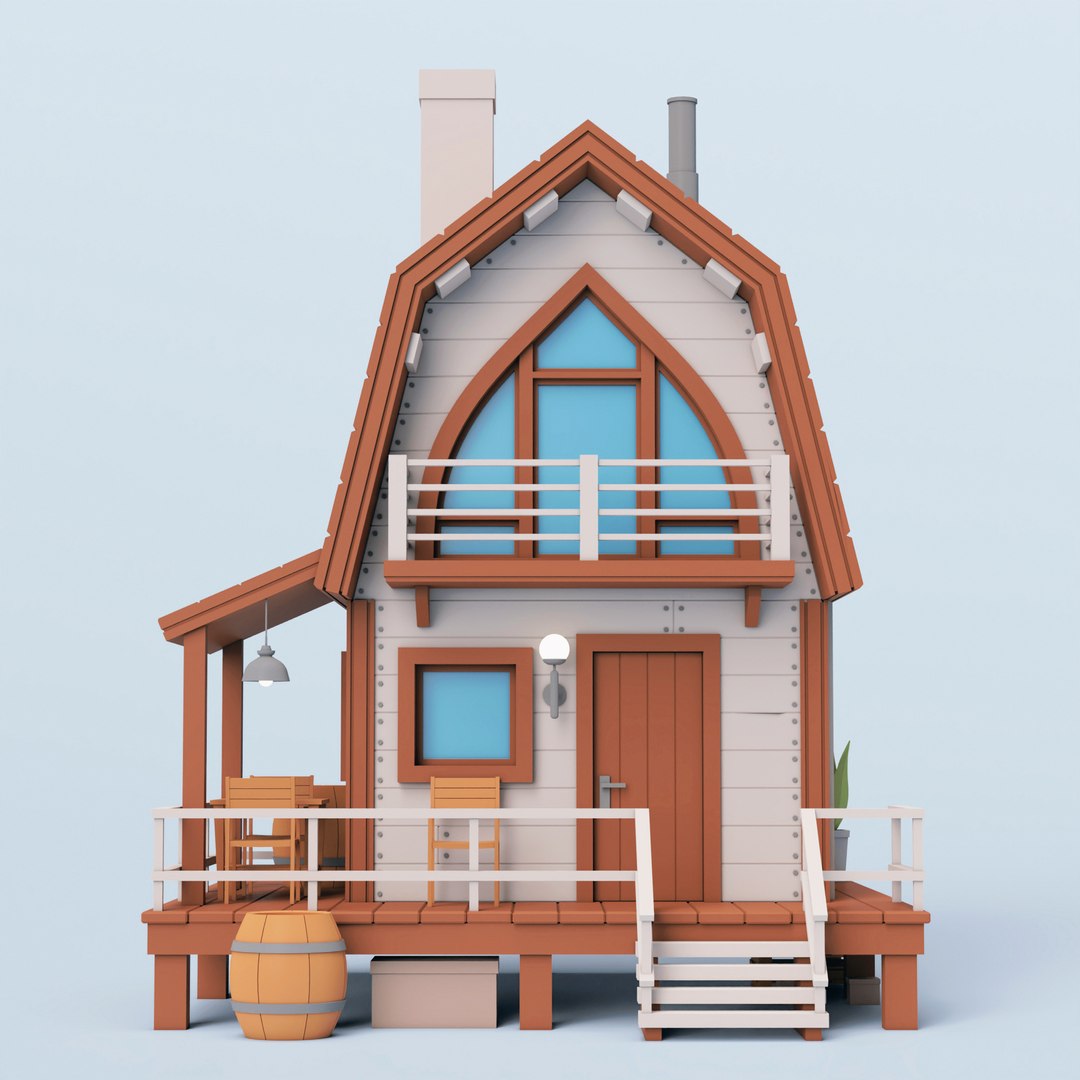 Custom House 02 Model - TurboSquid 2346393