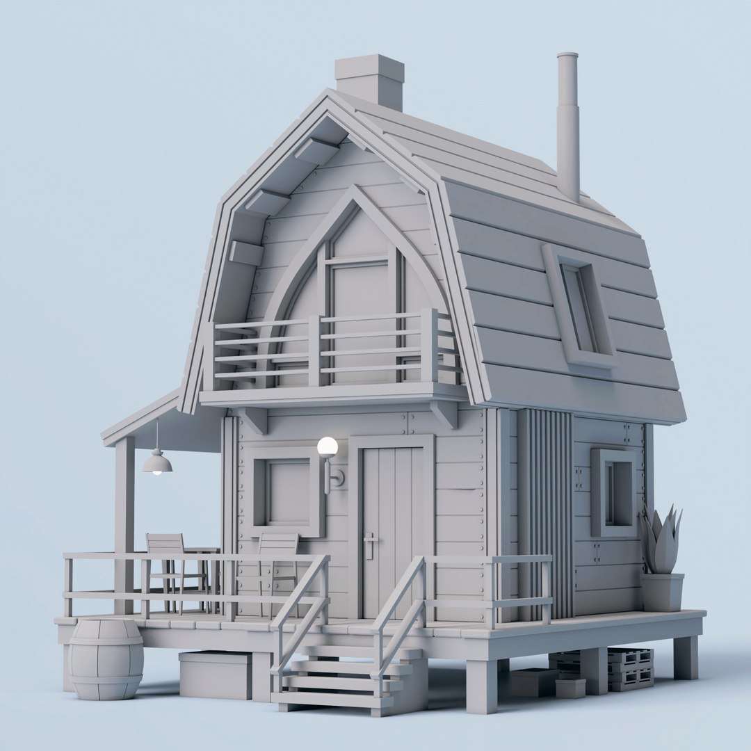 Custom House 02 Model - TurboSquid 2346393