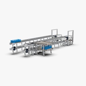 Double Layer Return and Double Speed Chain Assembly Line 3D model