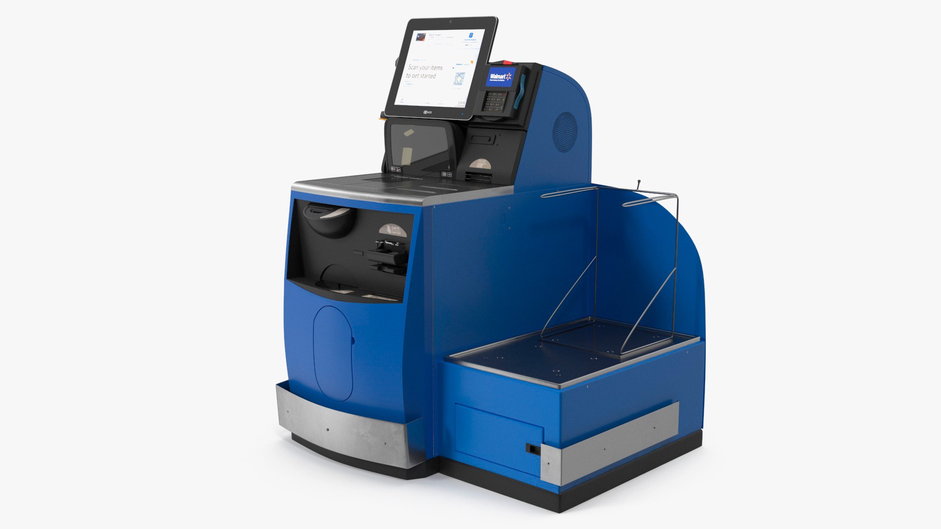 Walmart Self Service Checkout Kiosk 3D model preview