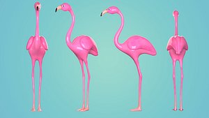 Plastic Flamingo rig 3D model