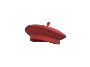 3D Red Beret Hat model